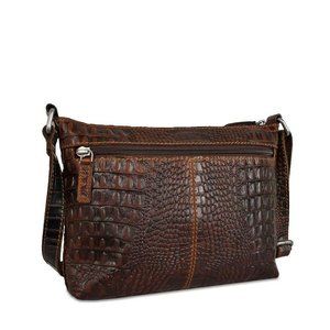 Jack Georges Hornback Croco Crossbody Brown NWT
